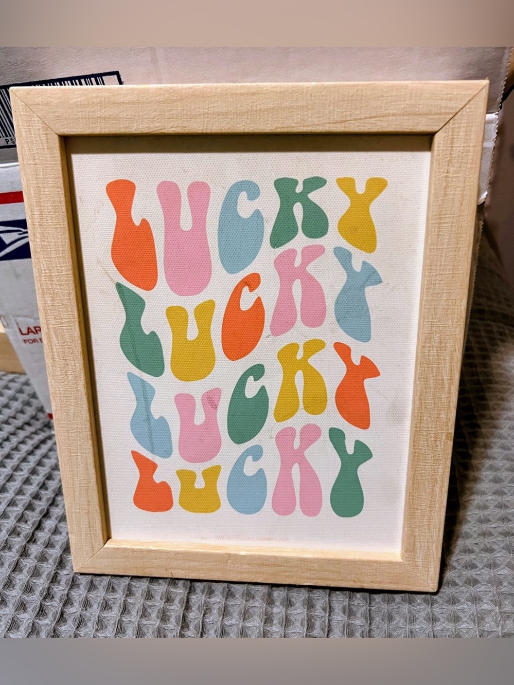 Lucky Pastel Retro Typography Wall Art Print